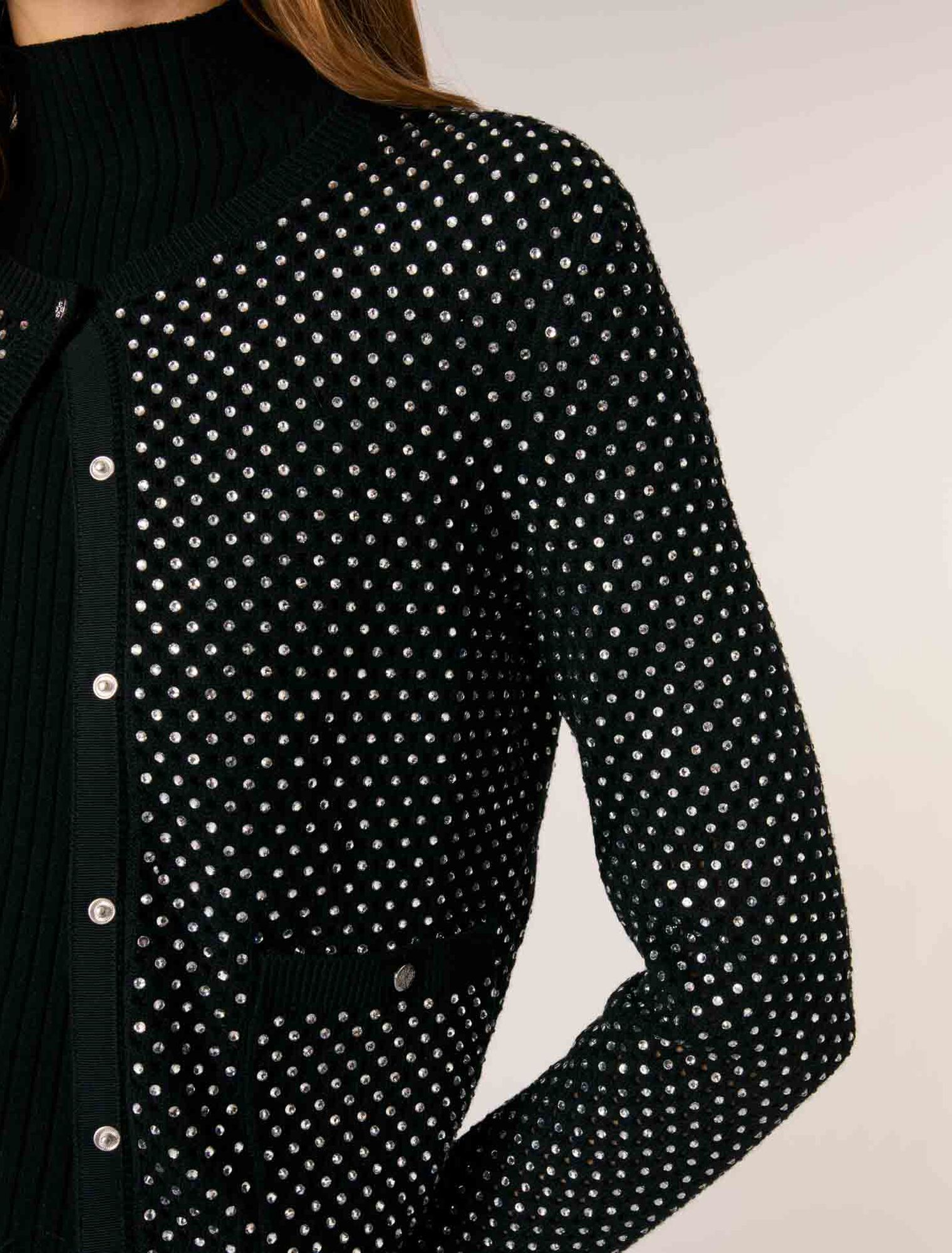 Cardigan mit Strass-Verzierung