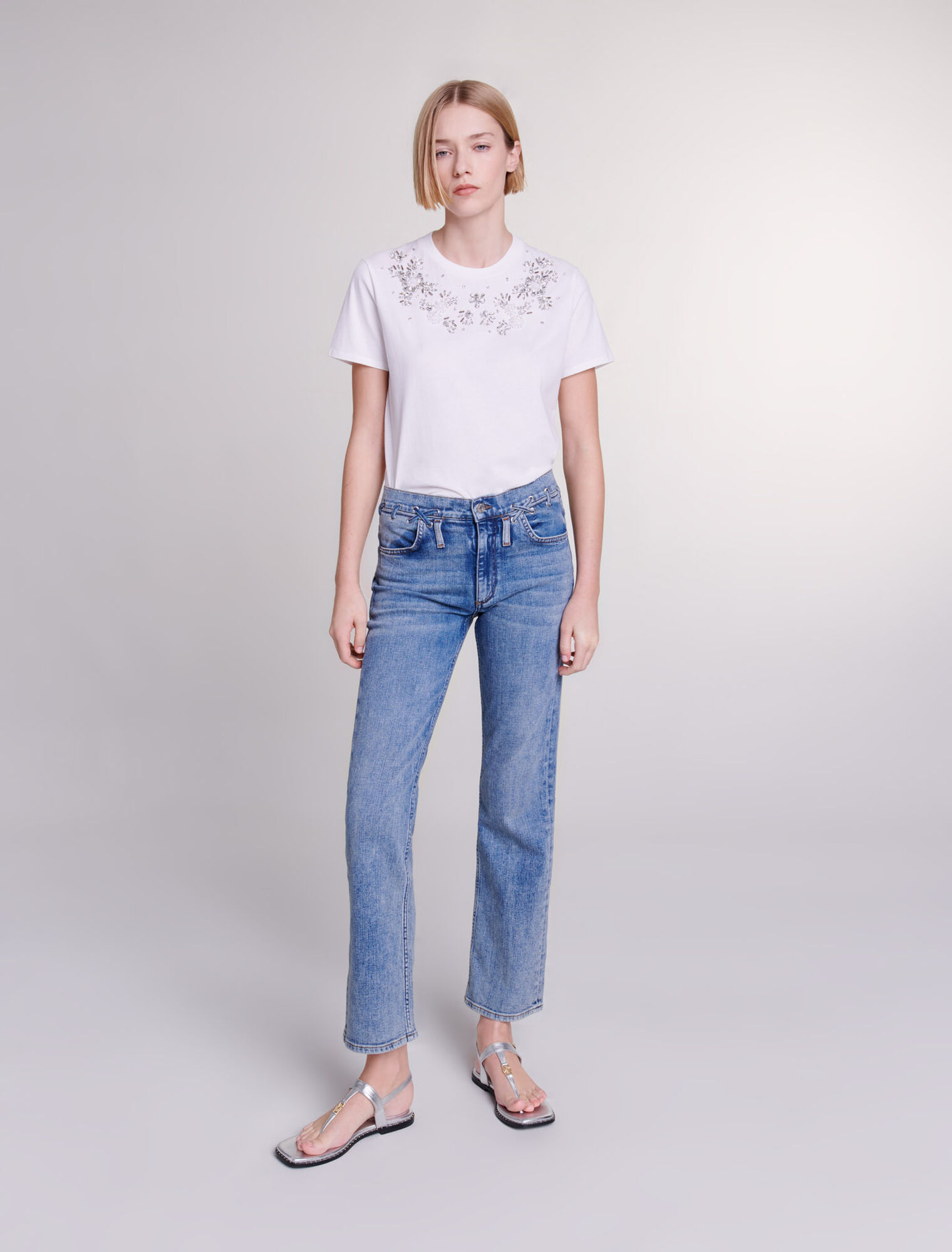 T-Shirt mit Strassbesatz