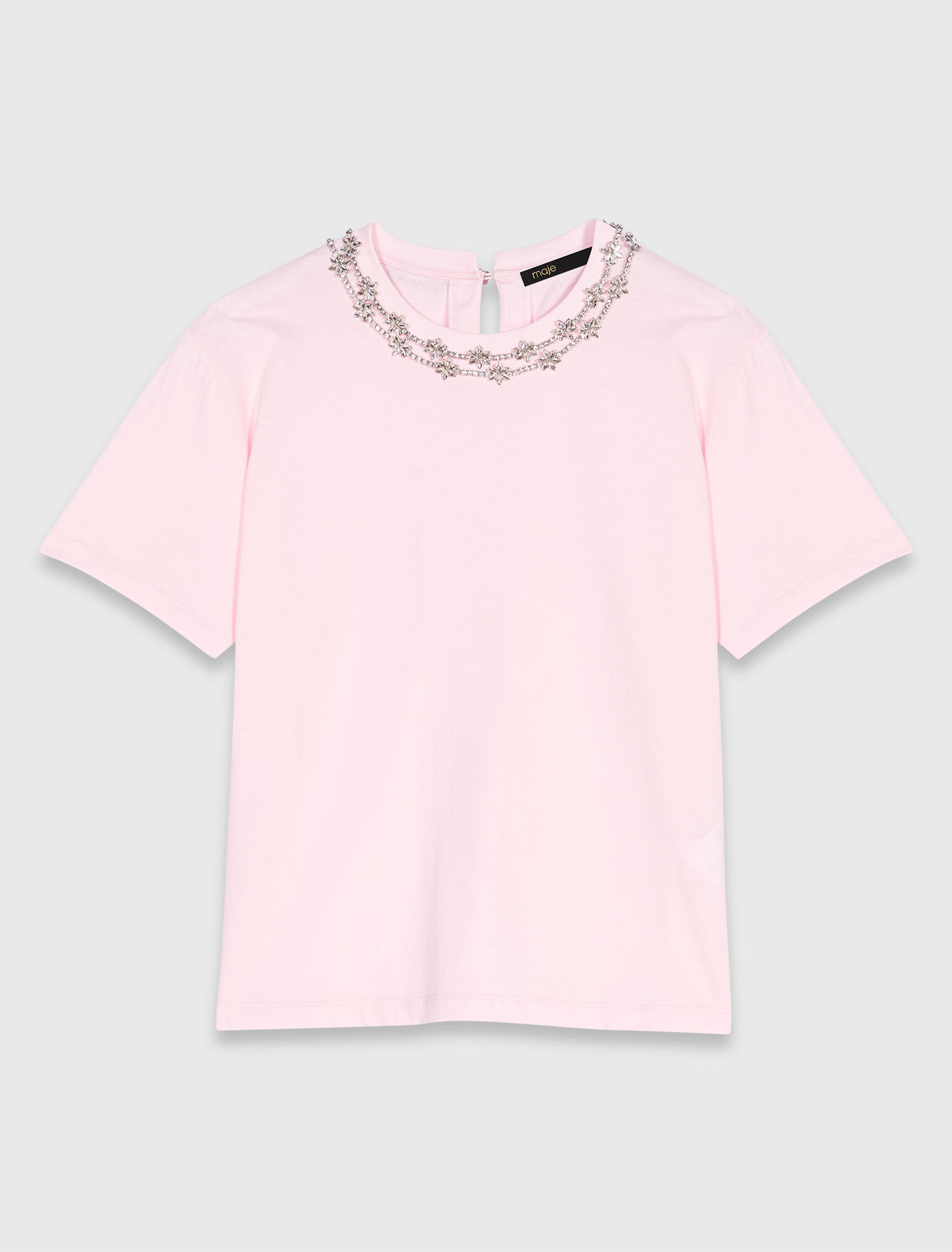 Kurzarm-T-Shirt mit Schmuckkragen