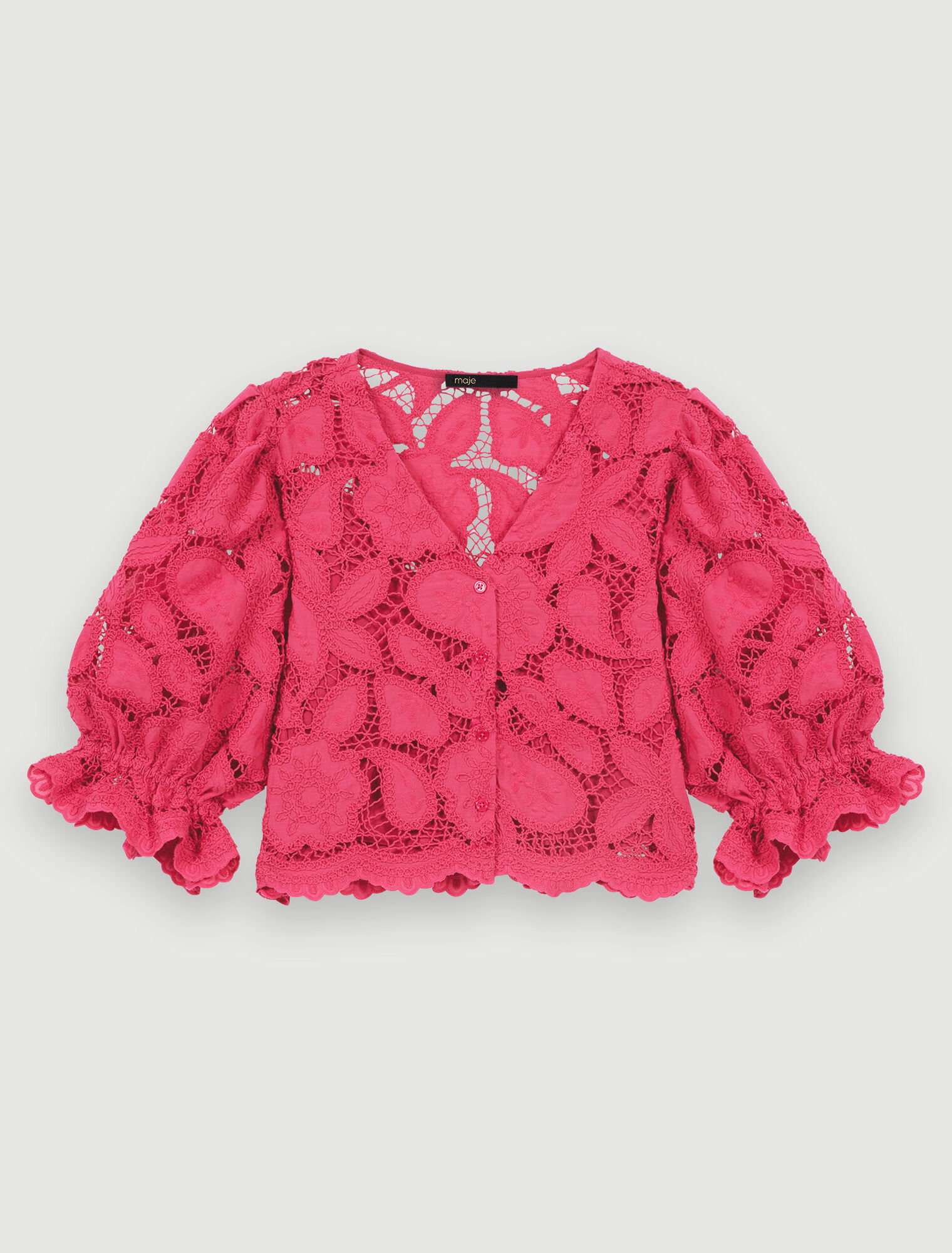 Kurzes Shirt mit Lochmuster