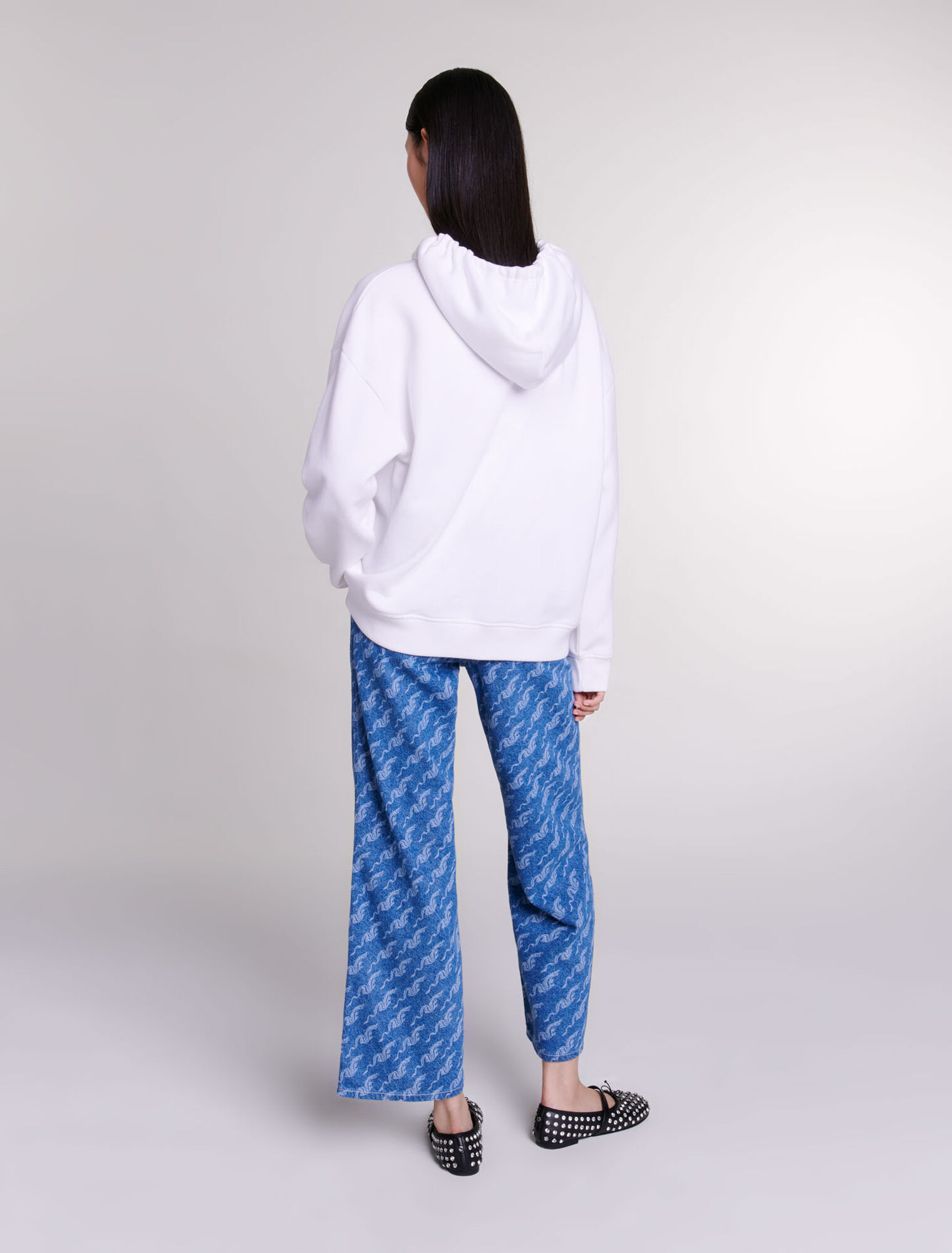 Oversize-Sweatshirt mit Strass