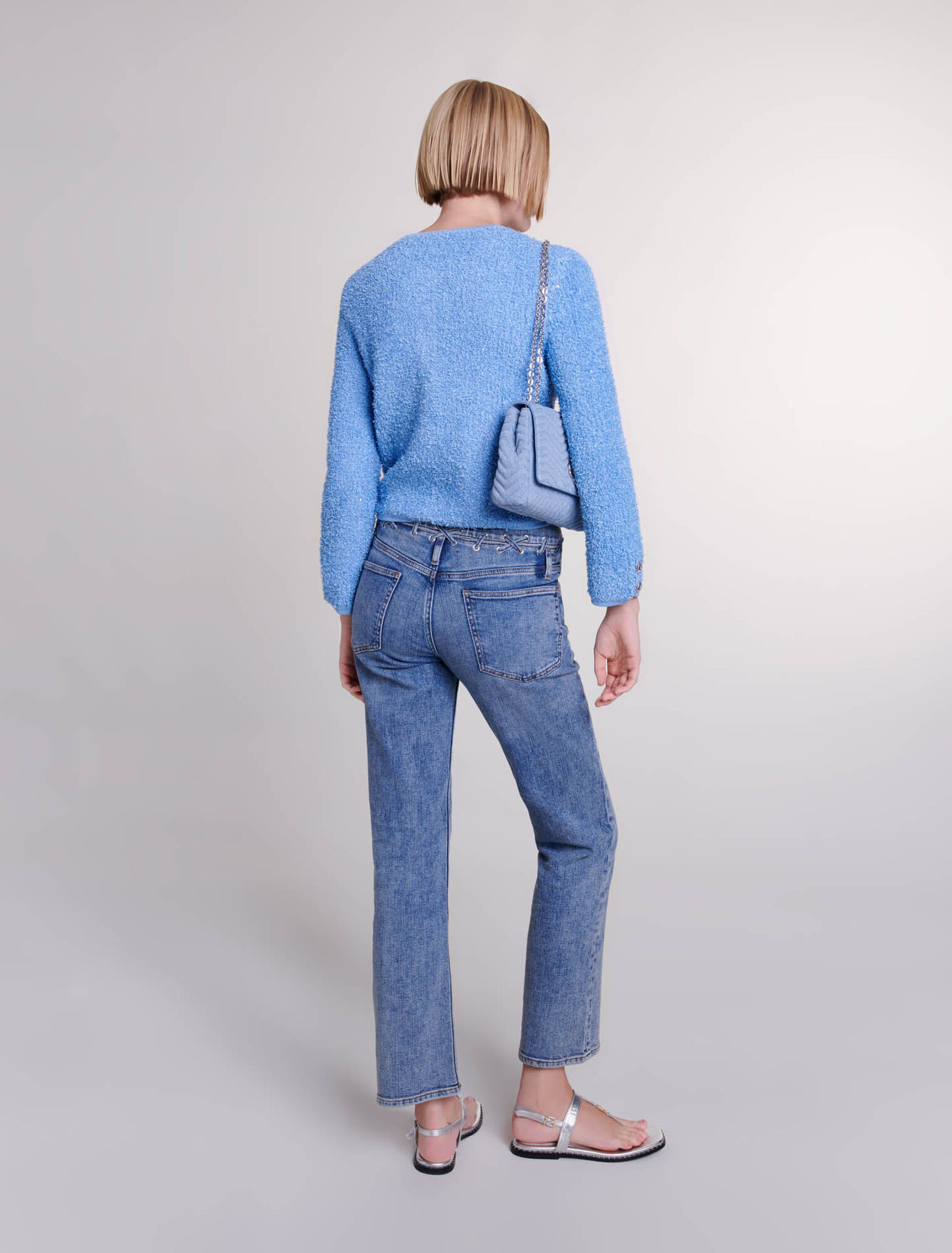 Strick-Cardigan mit Pailletten