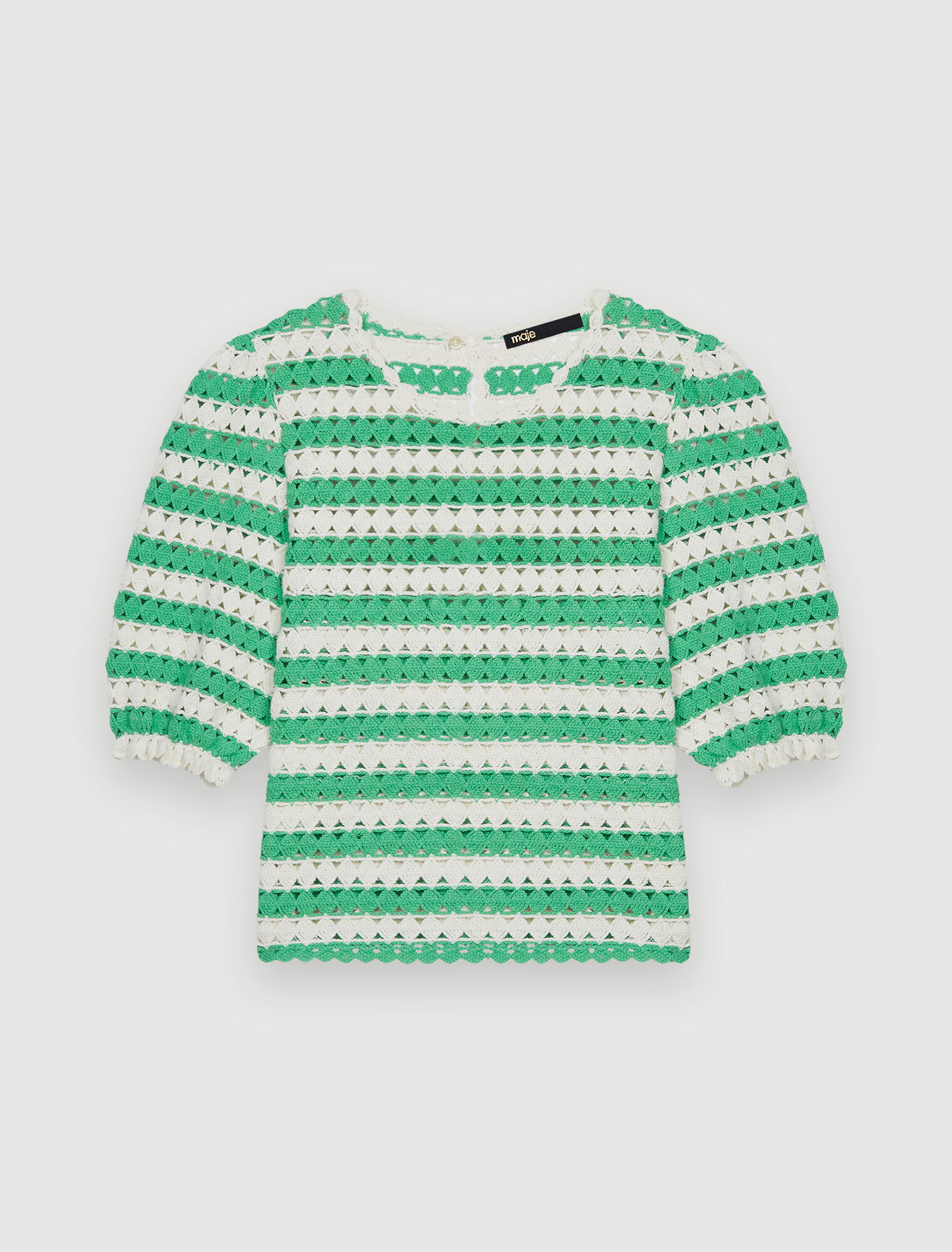 Gestreifter Häkelpullover 