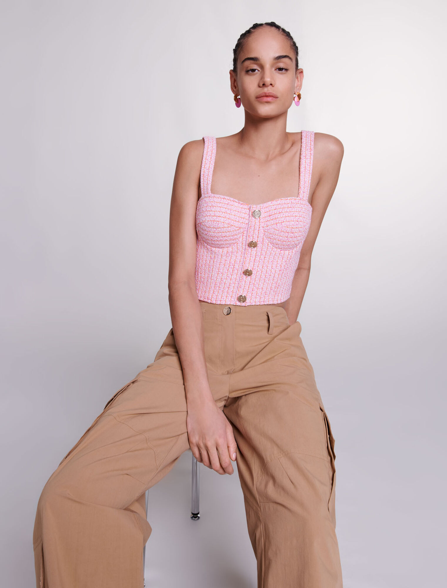 Crop Top aus Tweed