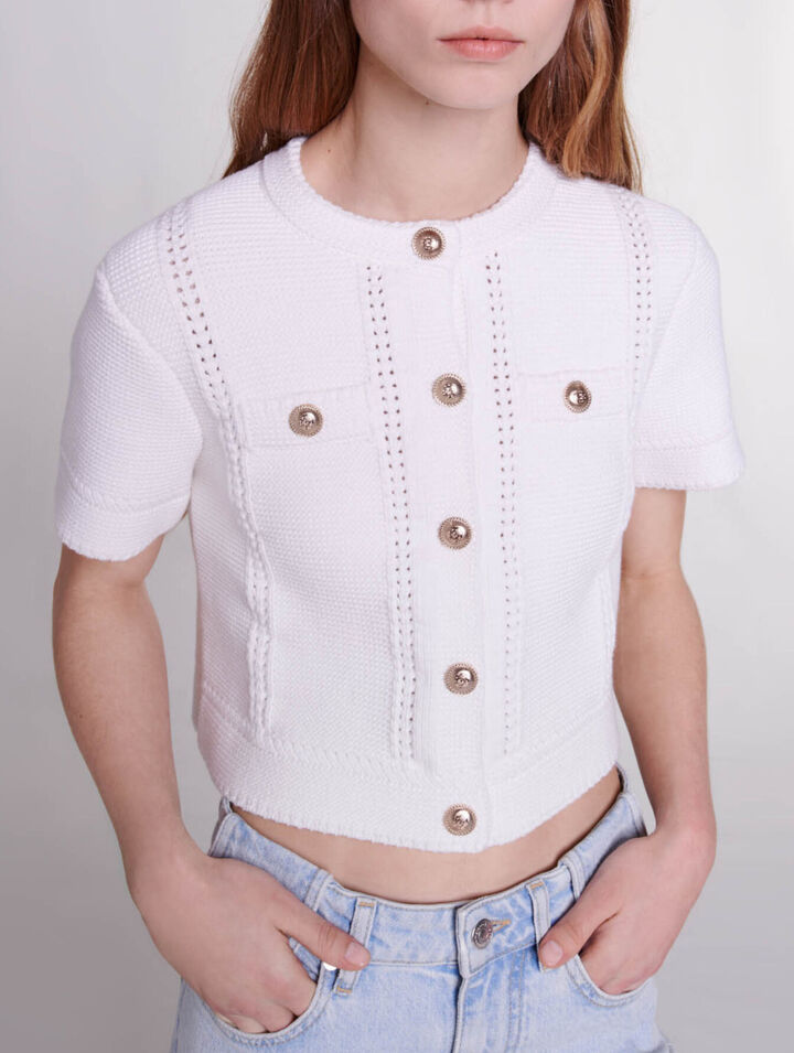 Kurzärmeliger Strickcardigan