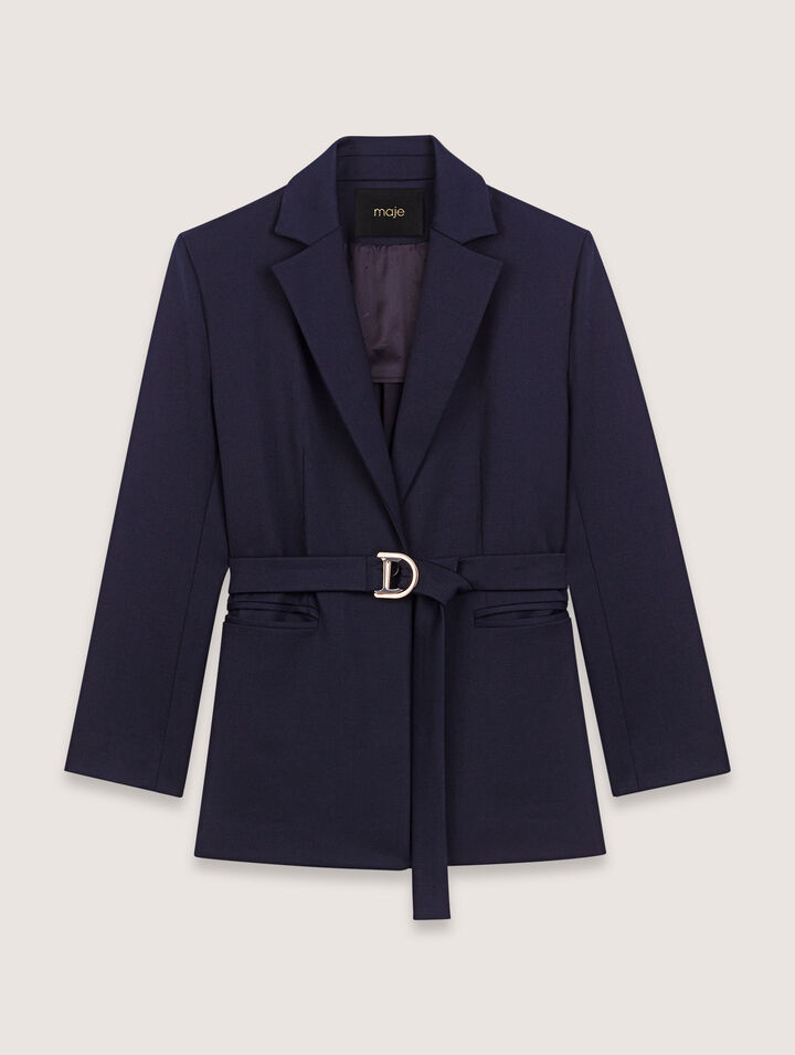 Kostümjacke mit plissiertem Rücken