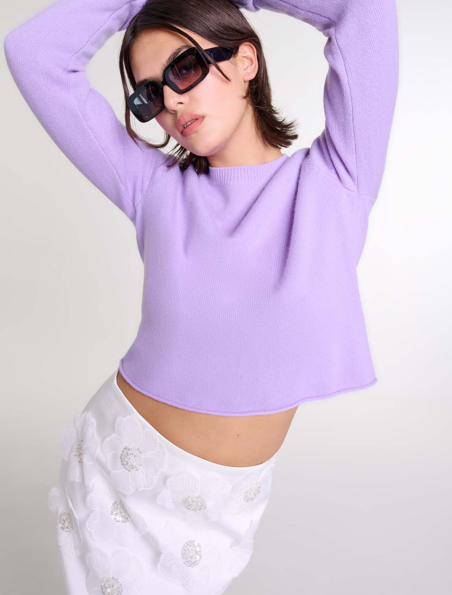 Kurzer Kaschmirpullover