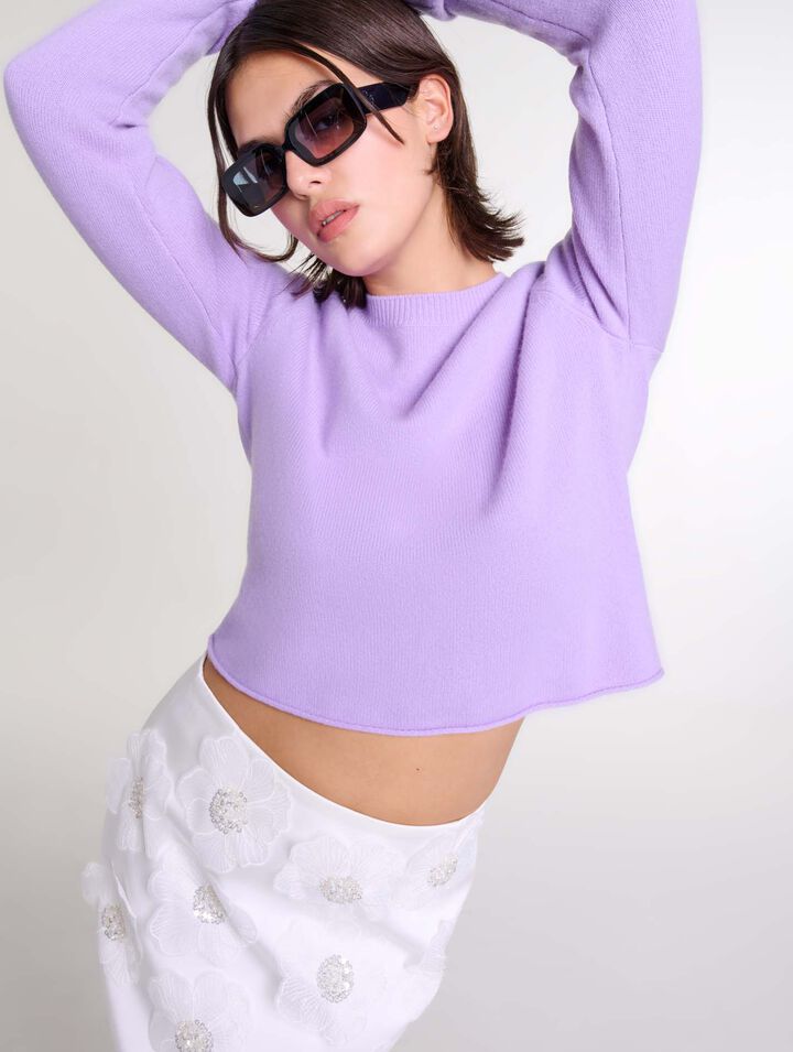 Kurzer Kaschmirpullover