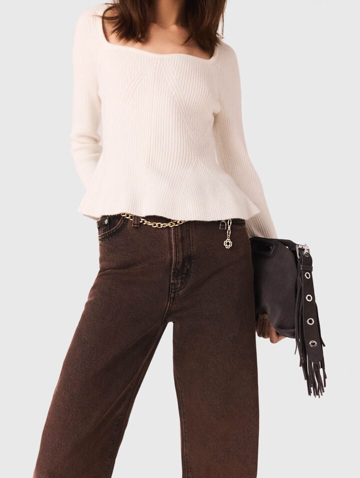 Bootcut-Jeans mit Kette