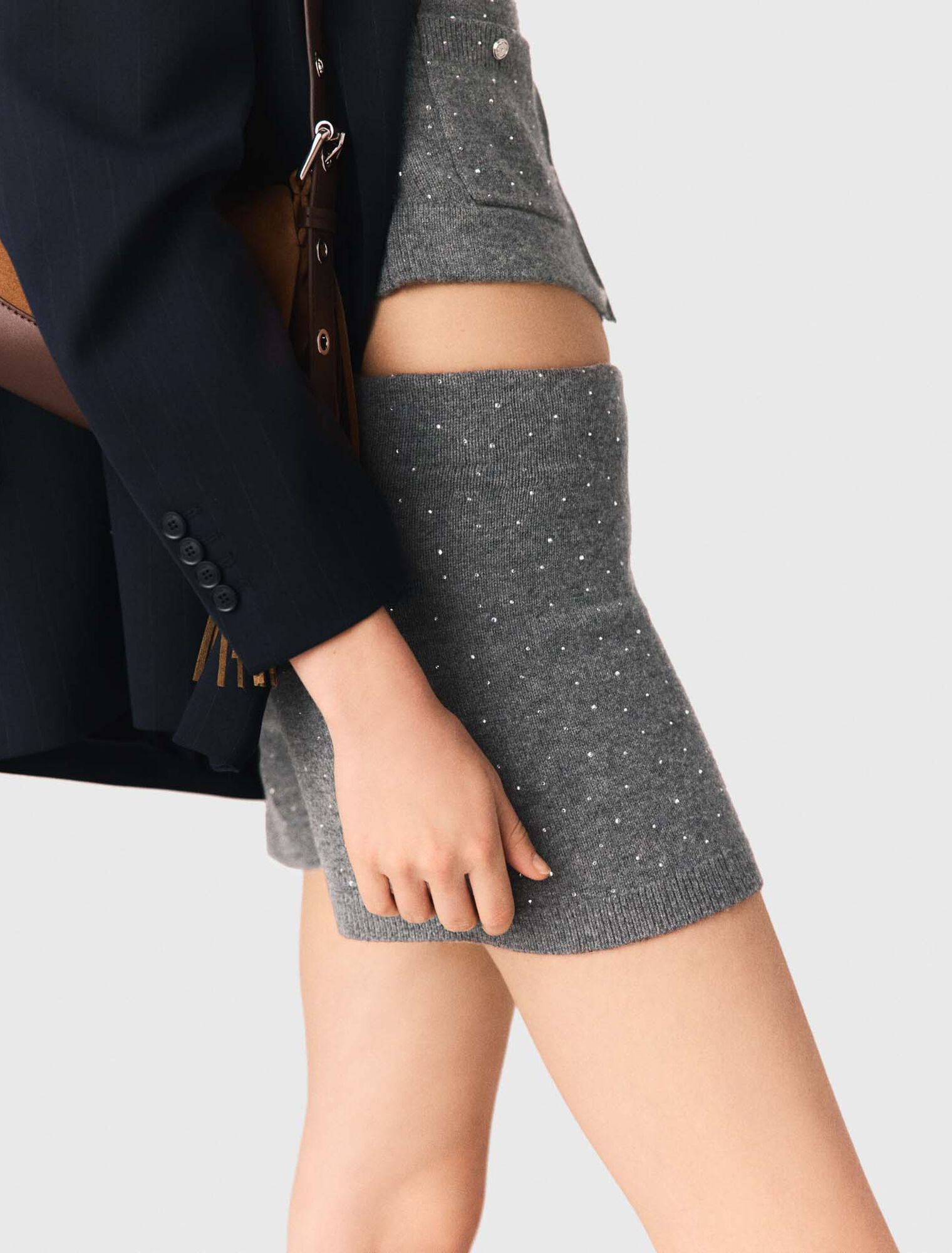 Shorts aus Strick mit Strass