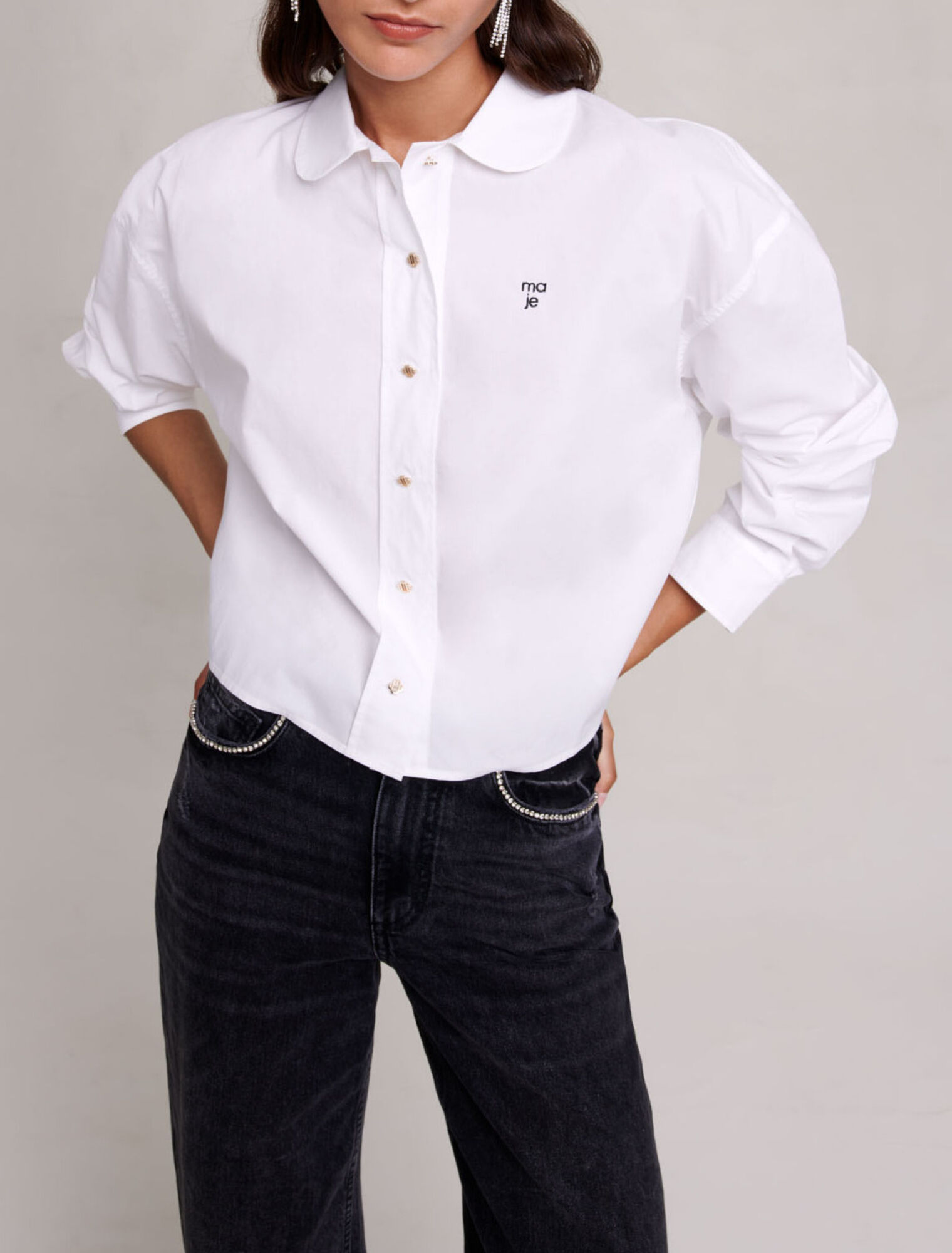 Kurze Bluse aus Baumwolle