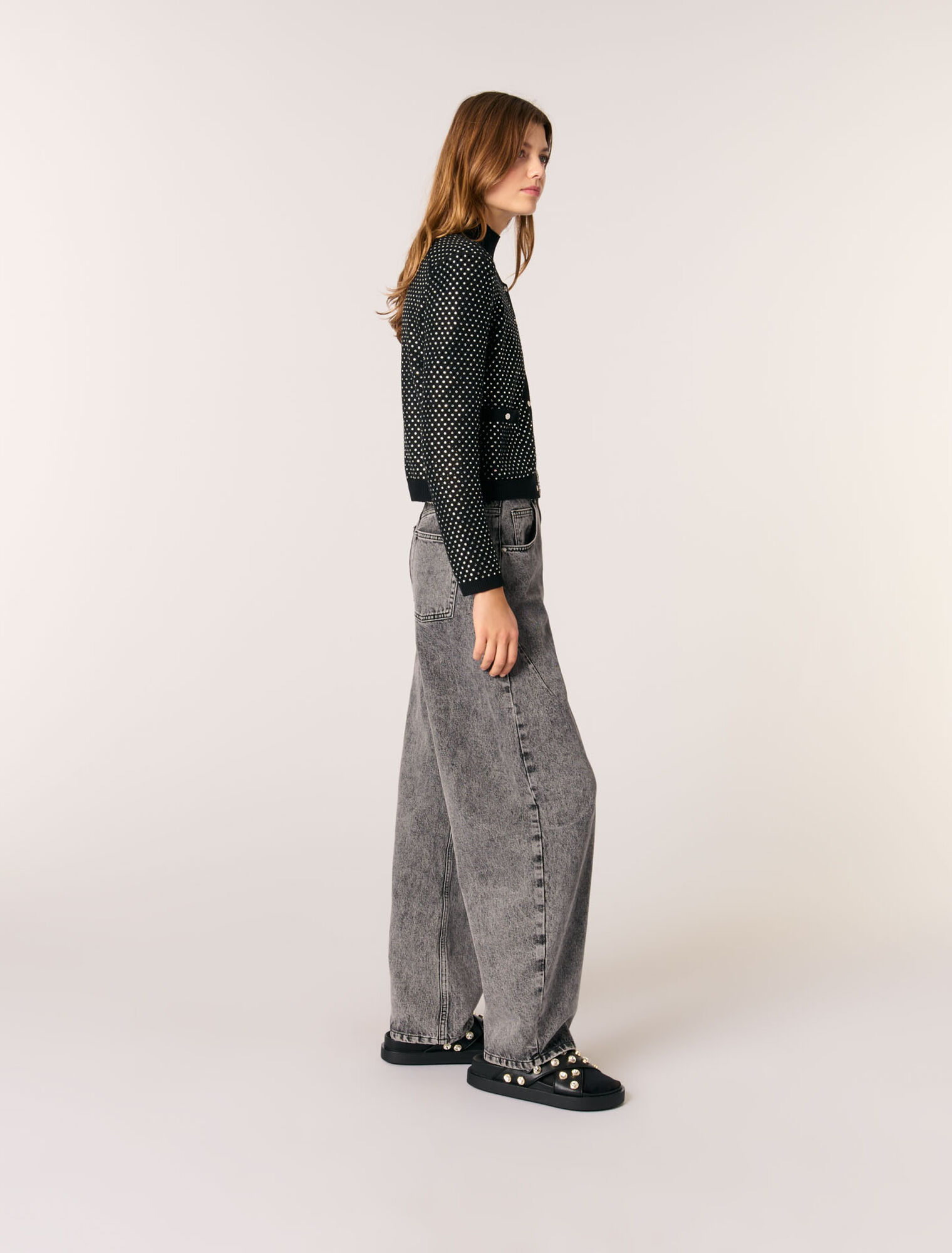 Cardigan mit Strass-Verzierung