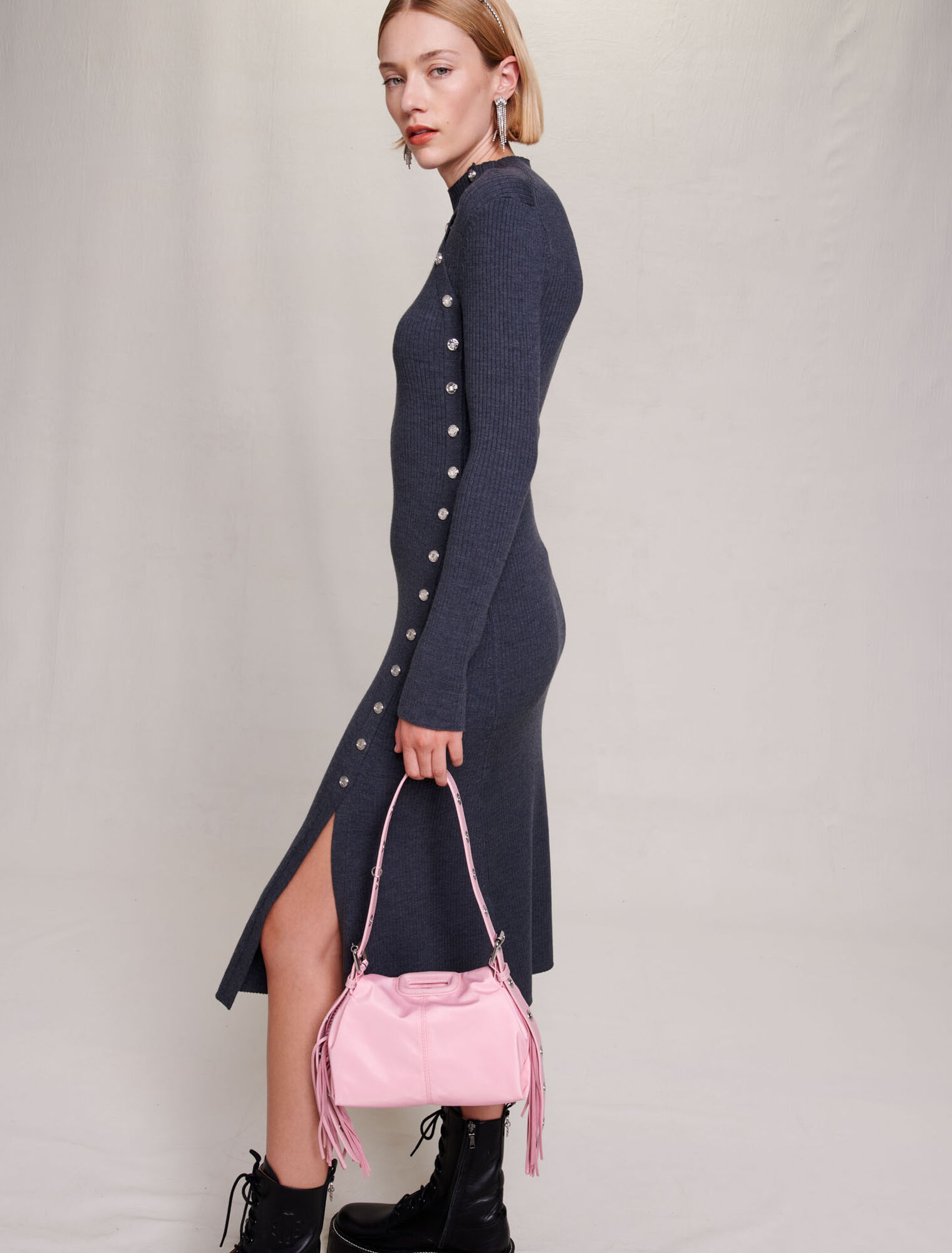 Langes Strickkleid