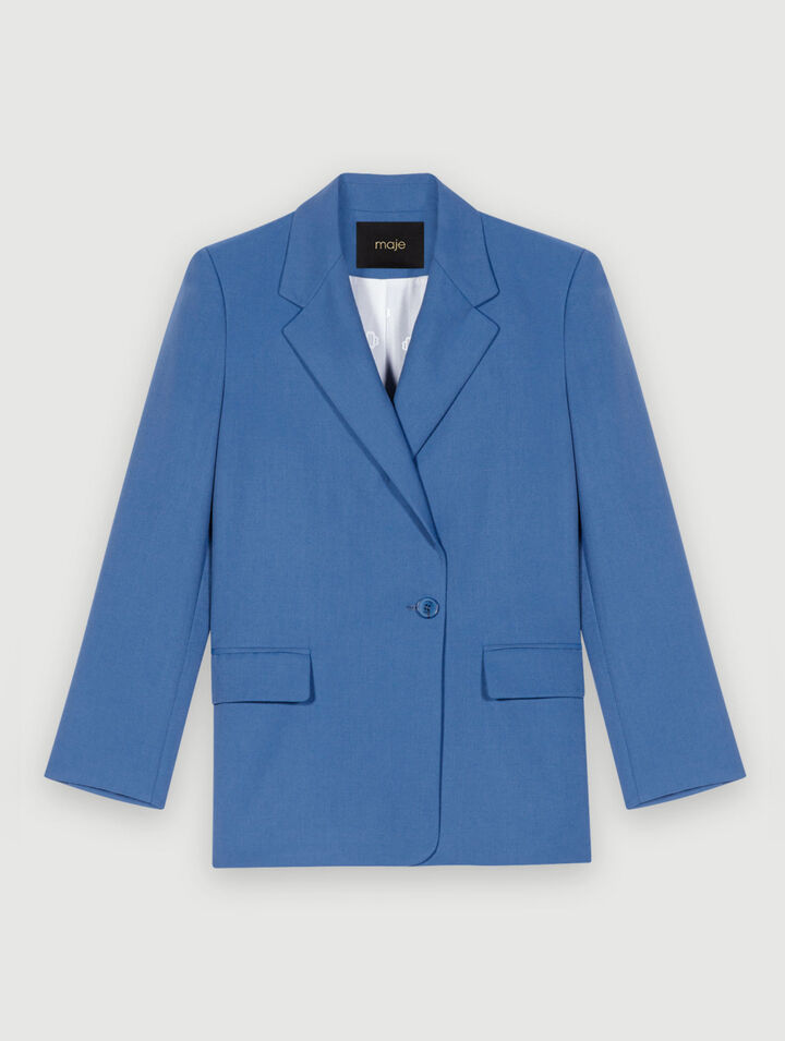 Gerade geschnittene blaue Schneiderjacke
