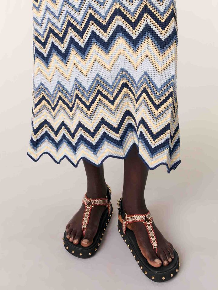Langes Häkelkleid