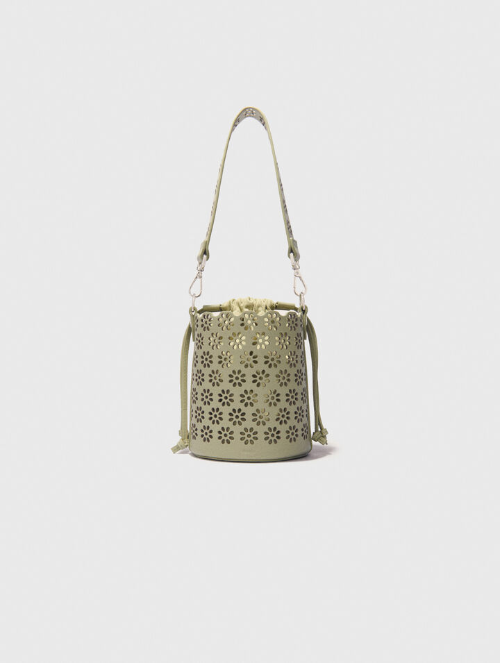Bucket Bag aus perforiertem Leder