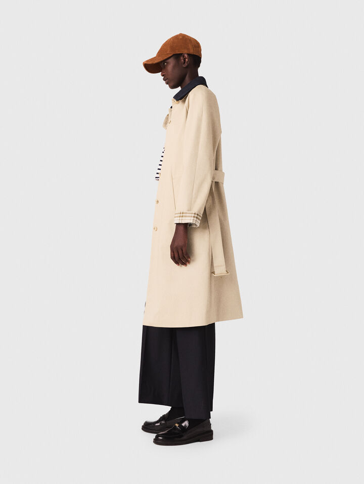 Trenchcoat mit Kontrastärmeln