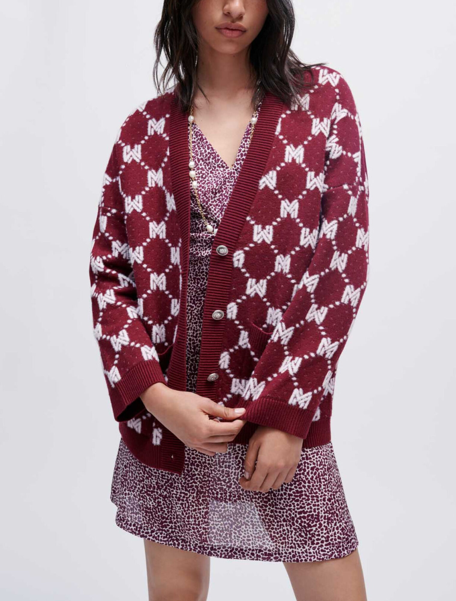 Strickjacke aus Jacquard-Strick Maje
