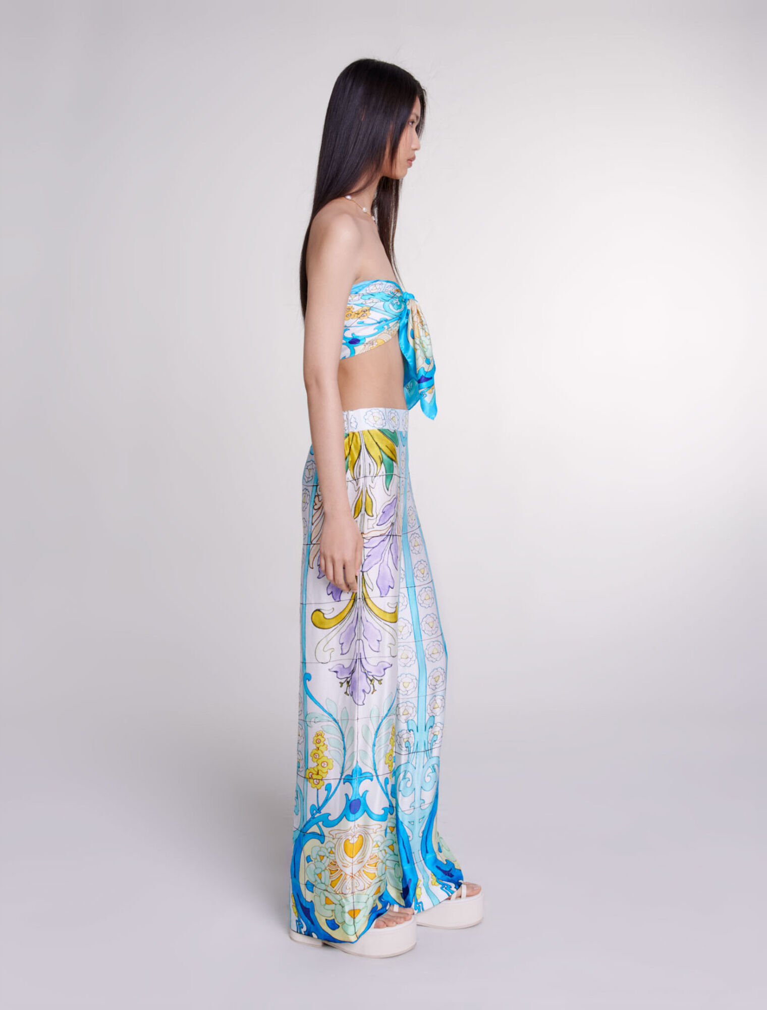 Gemusterte Satinhose