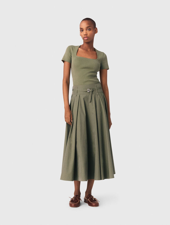 Rippstrickpulli, eckiger Ausschnitt