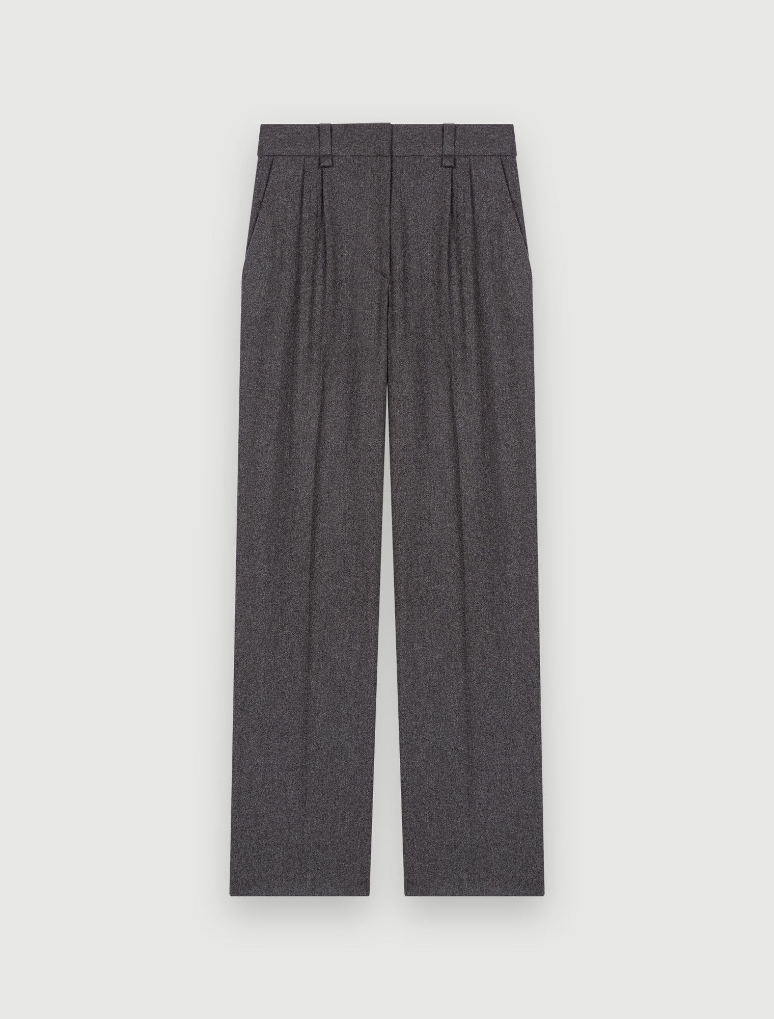 Weite Hose aus grauem Flanell