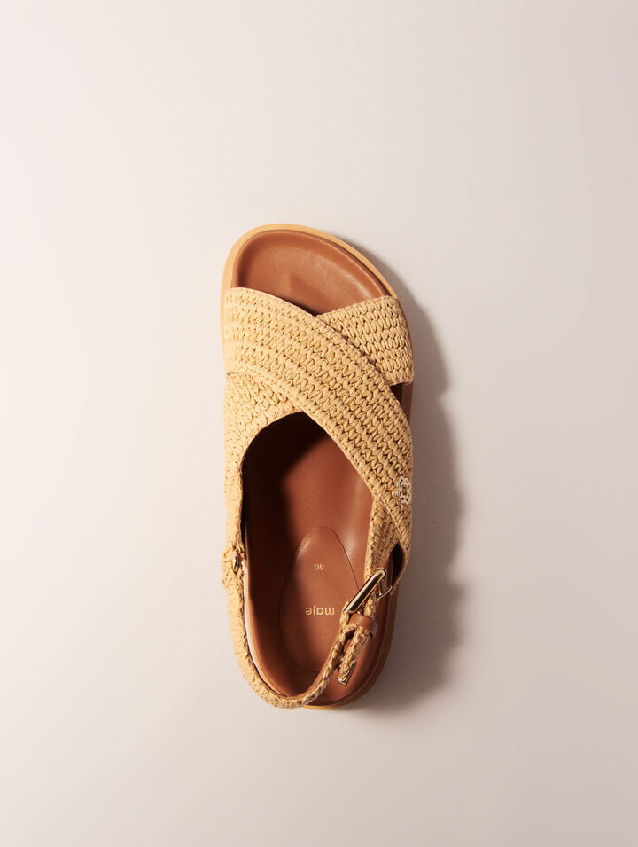 Flache Sandalen in Bastoptik