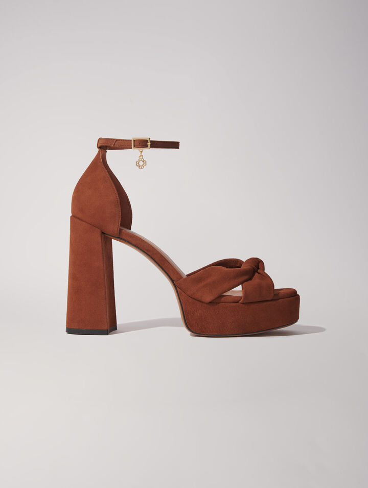 Plateau-Sandalen aus Veloursleder