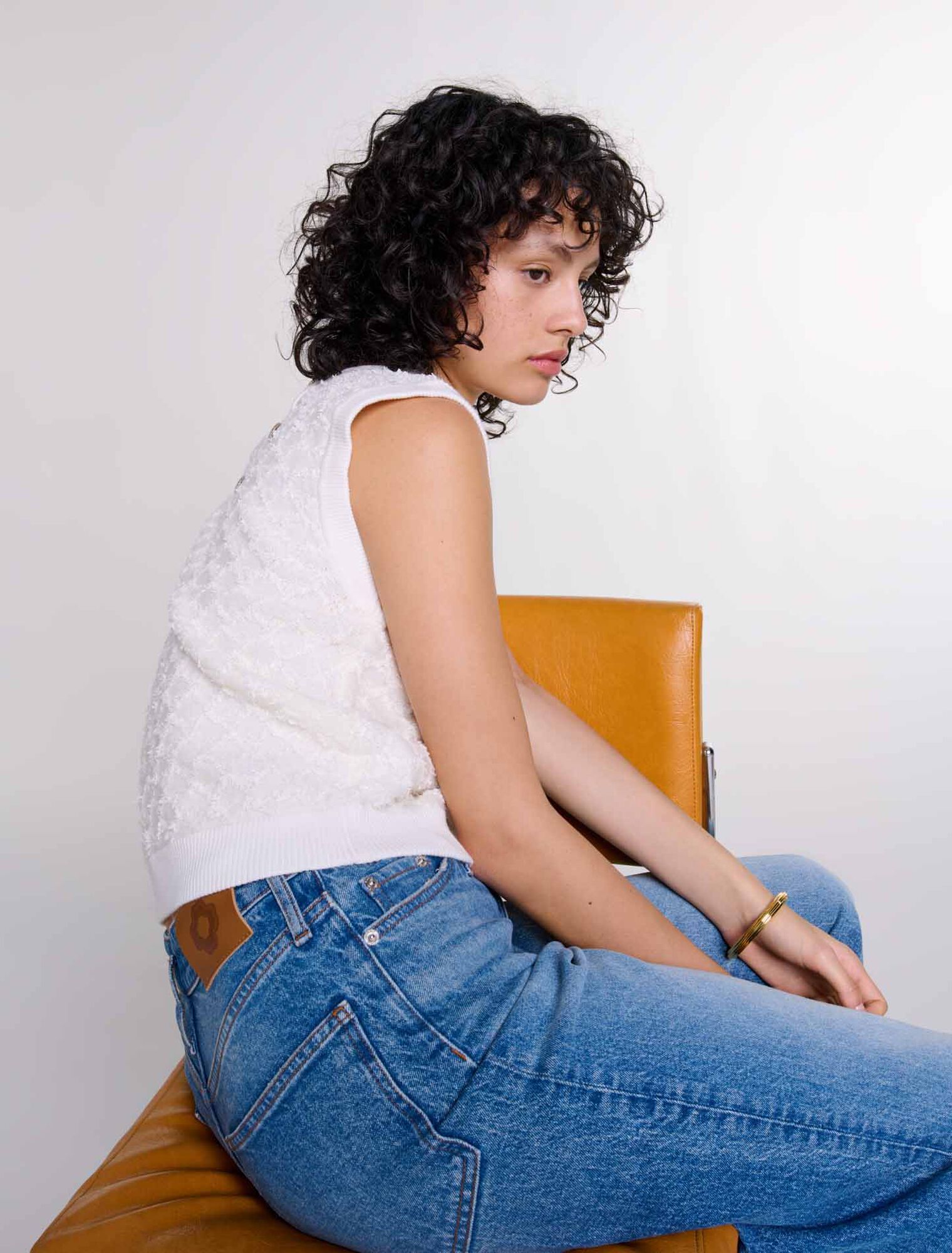 Ärmelloser Strickpullover