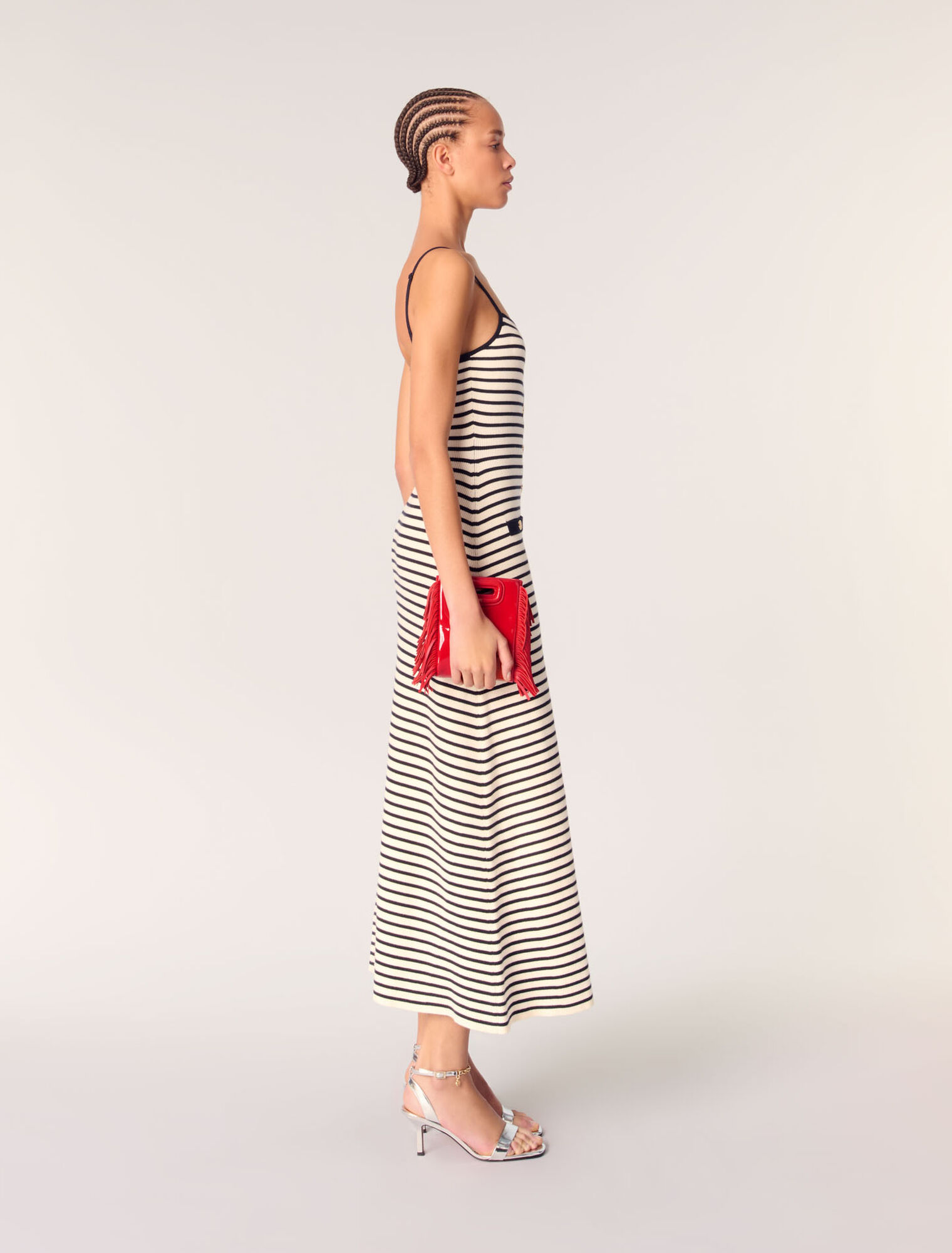 Langes Kleid aus Rippstrick