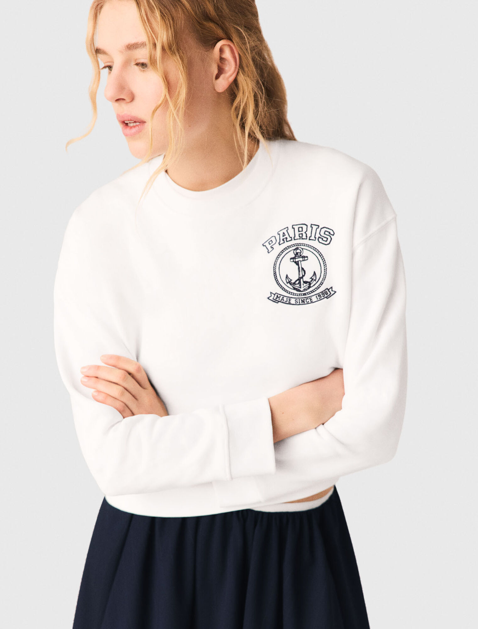 Sweatshirt mit Marine-Print