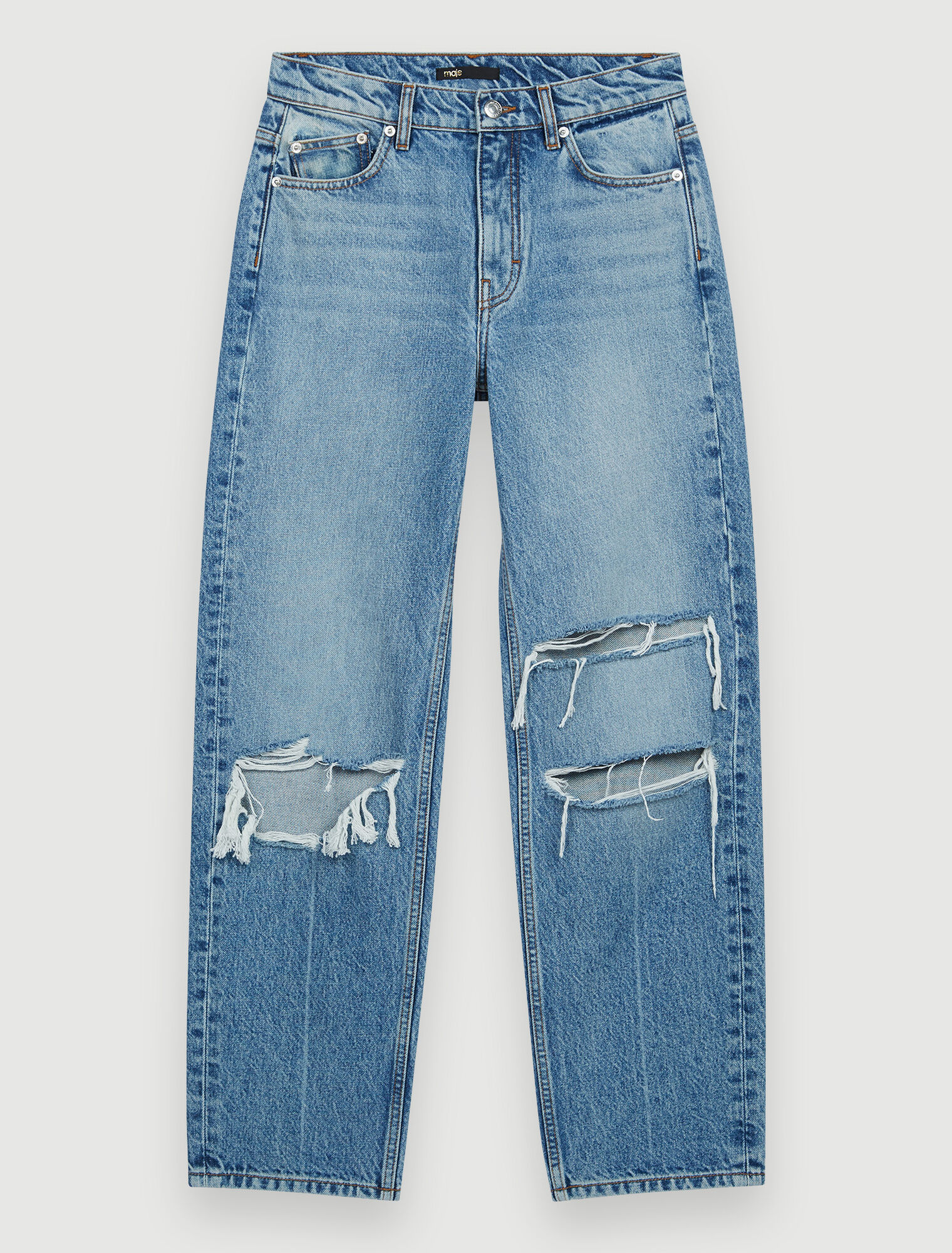 Gerade geschnittene Destroyed-Jeans