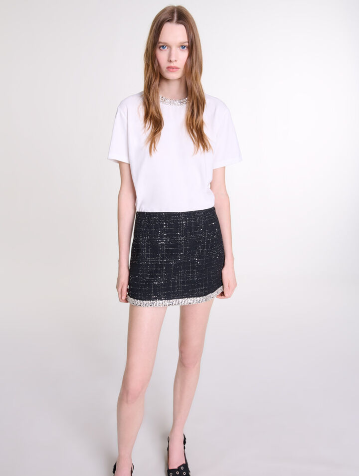 Shorts-Rock mit Pailletten