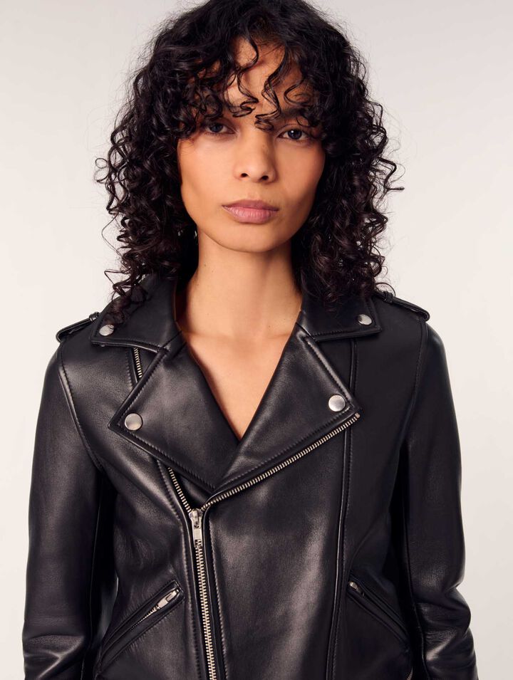 Leather biker jacket