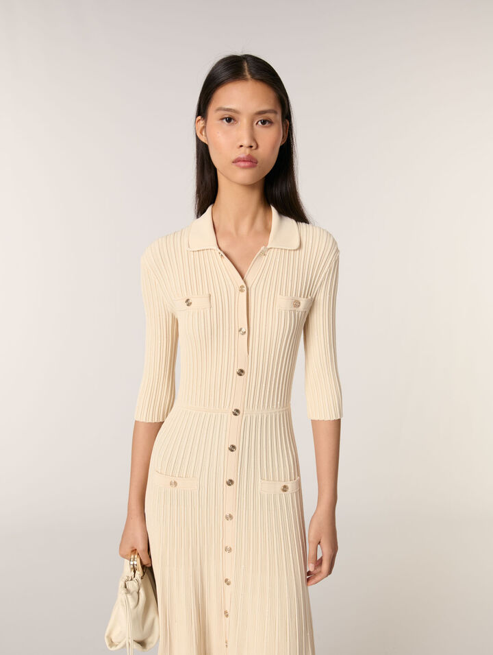 Midi-Strickkleid mit Pailletten