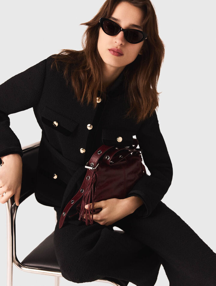 Lange Tweed-Jacke