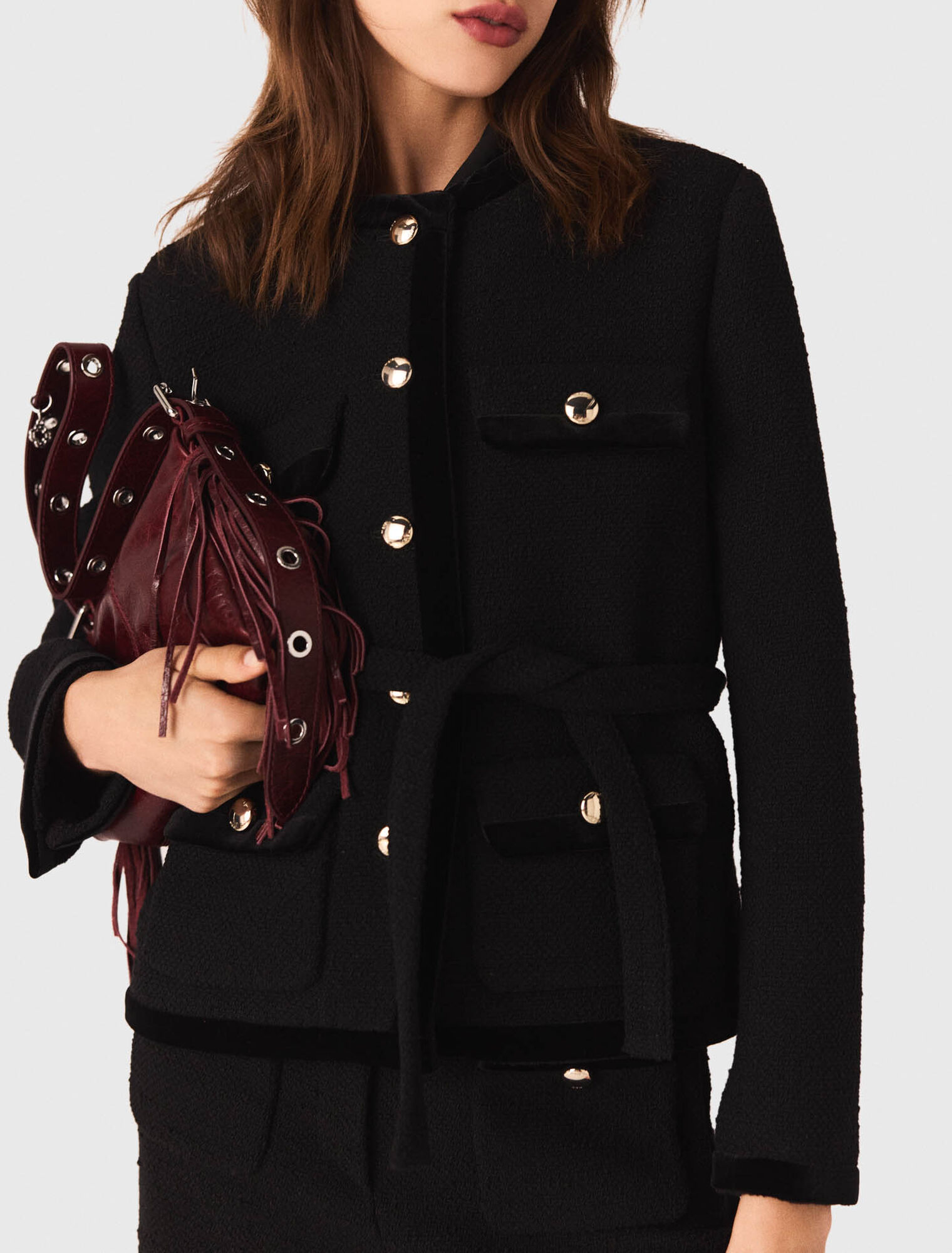 Lange Tweed-Jacke