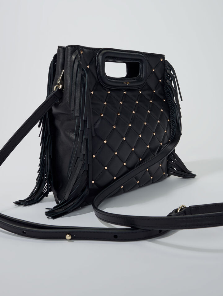 M-Tasche aus Leder mit Nieten