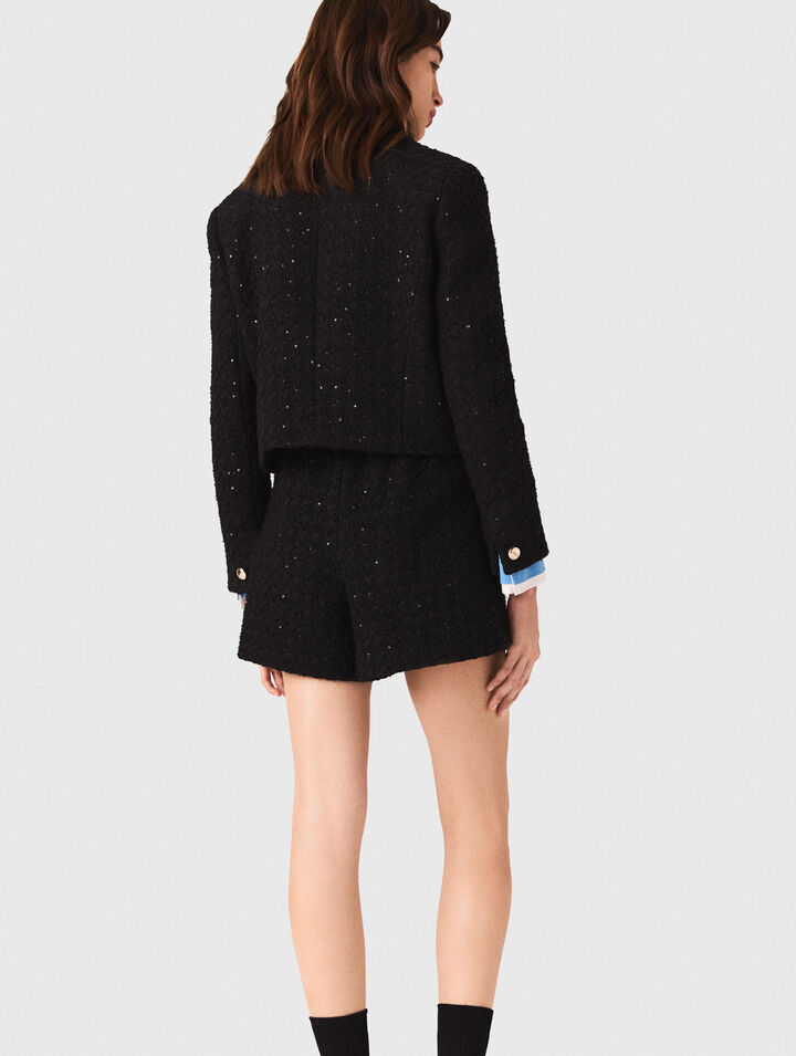 Kurze Tweed-Jacke mit Strass