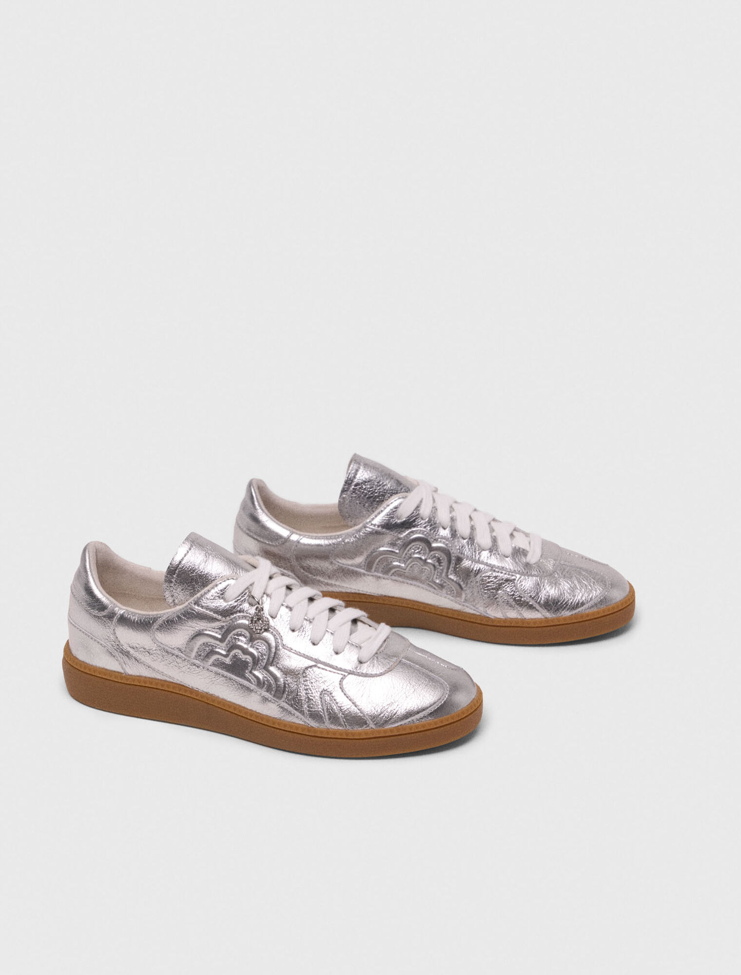 Metallic-Lederturnschuhe