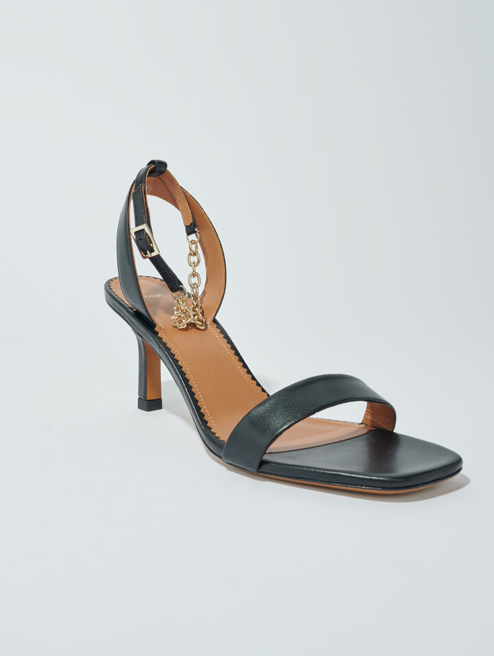 Ledersandalen mit Absatz