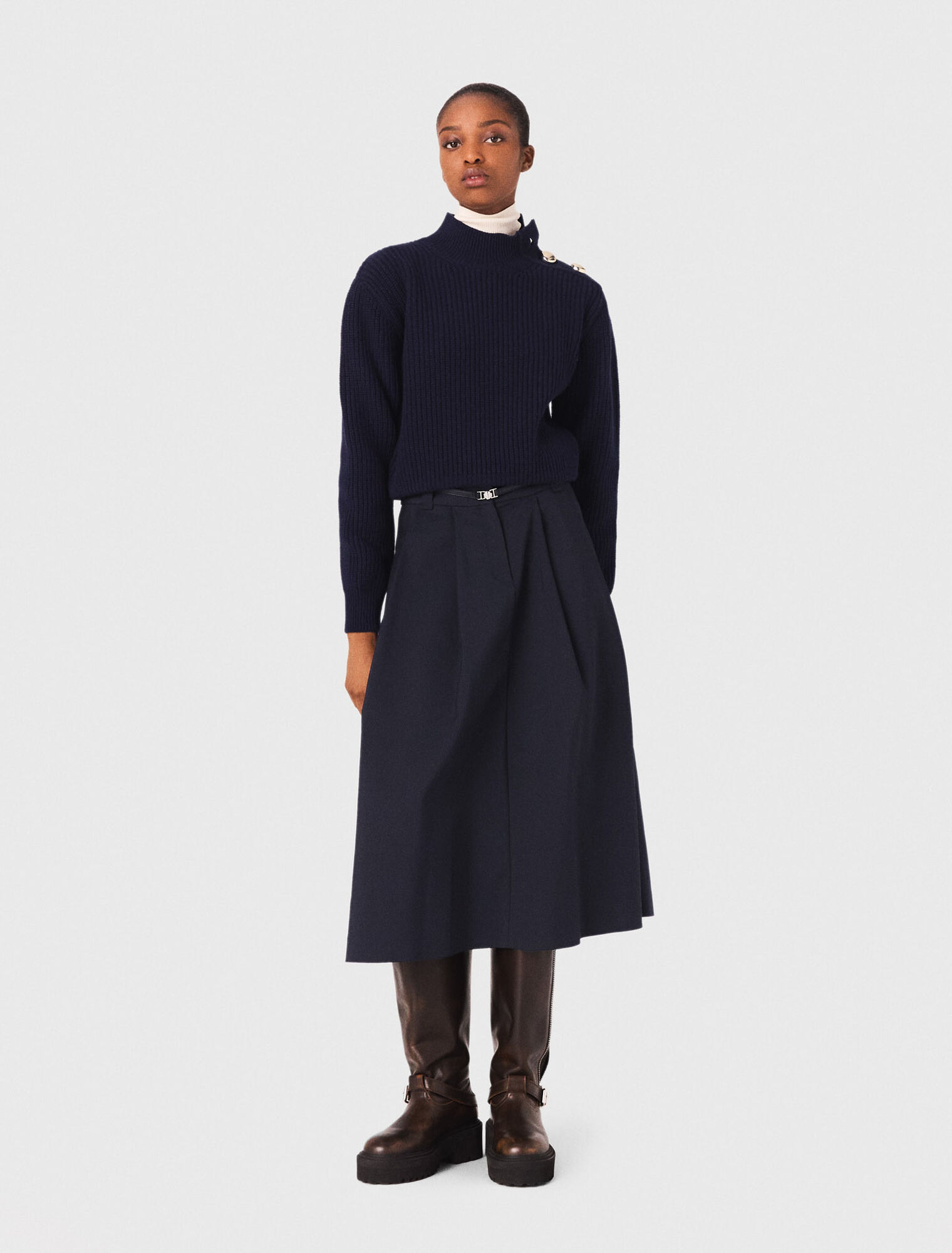 Rollkragenpullover aus Wolle