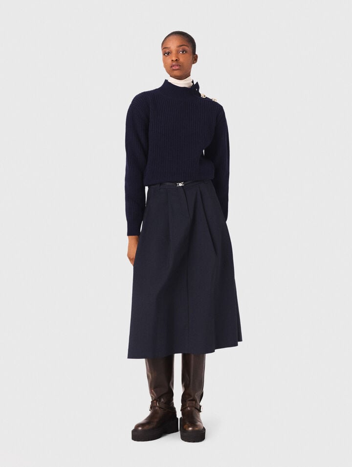 Rollkragenpullover aus Wolle