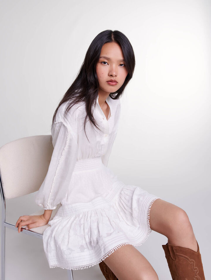 Kurzes Baumwollkleid mit Patchwork
