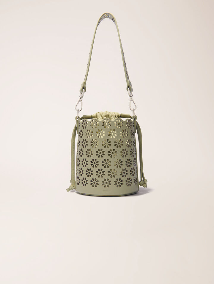 Bucket Bag aus perforiertem Leder