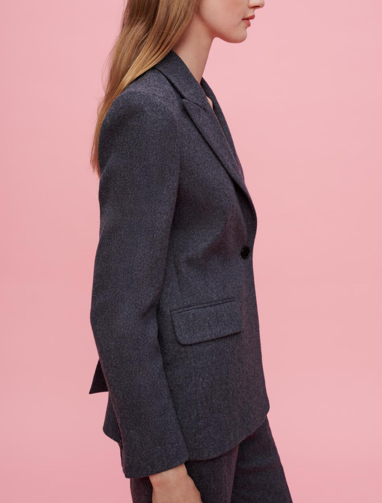 Graue Flanelljacke
