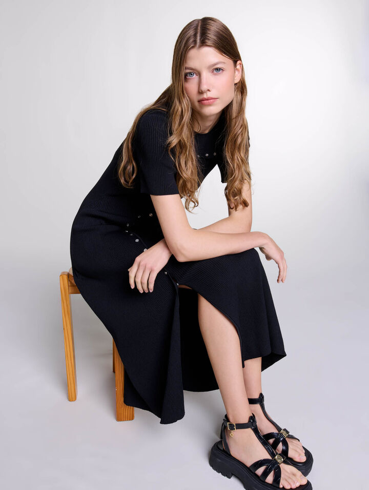 Langes Strickkleid