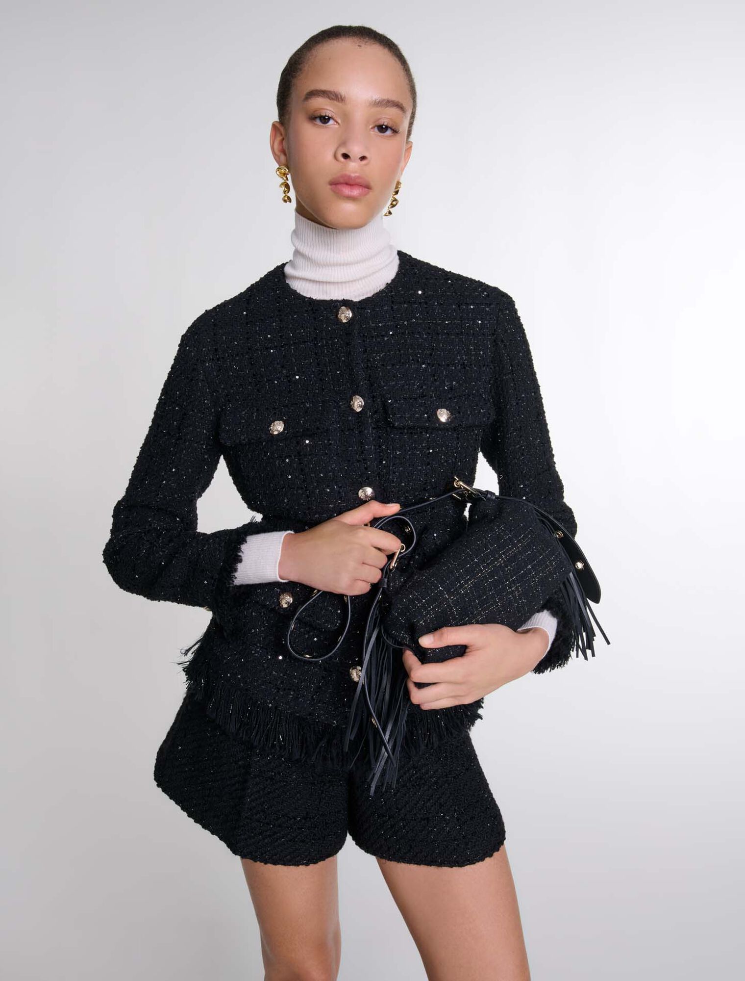 Tweedjacke mit Pailletten