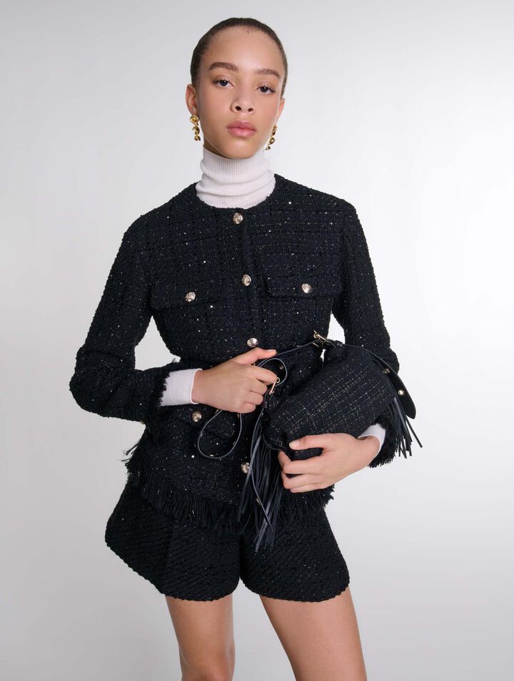 Tweedjacke mit Pailletten