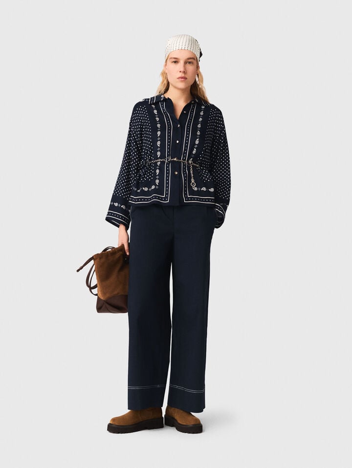 Flie&szlig;endes Hemd mit Druckmuster