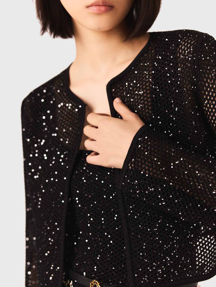 Strickcardigan mit Strass